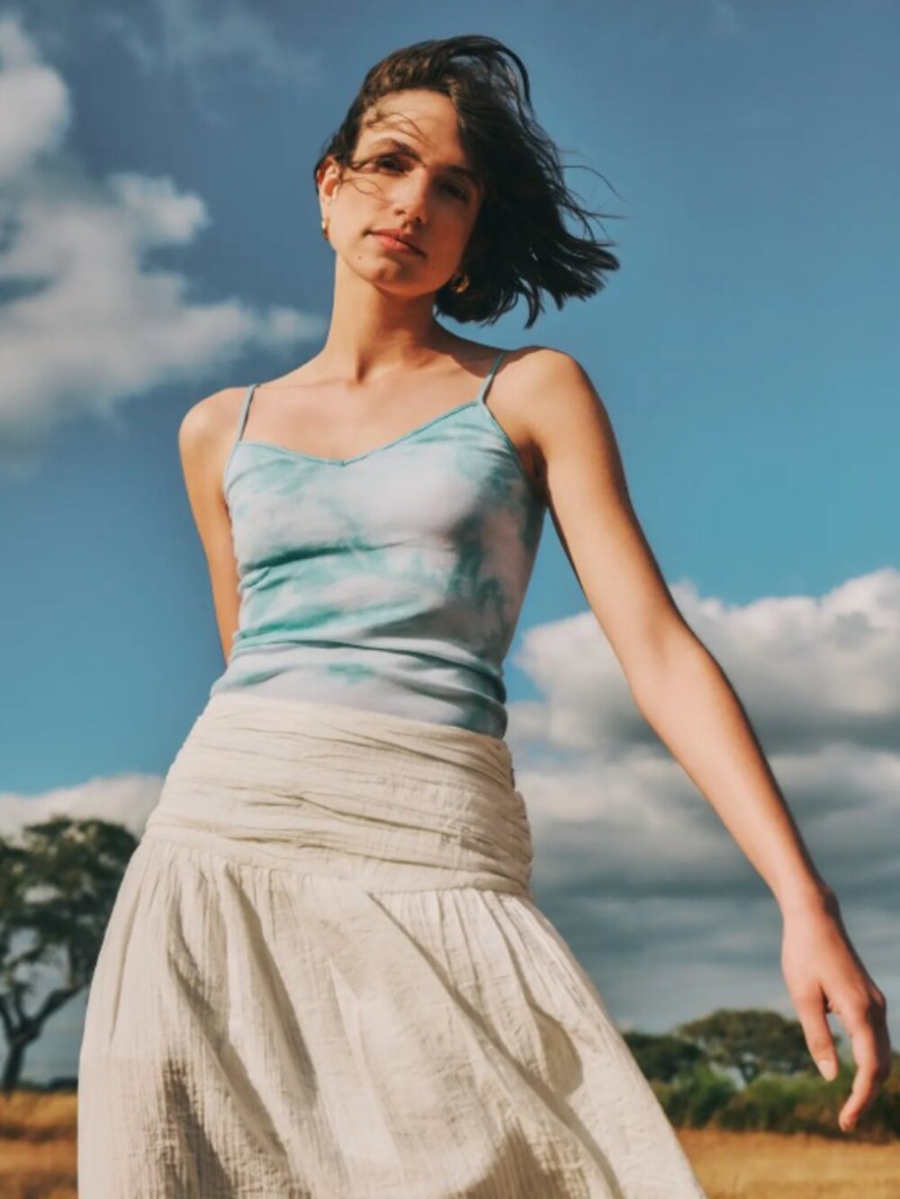 HANRO 71615  Cotton Seamless Spaghetti Camisole Ocean Tie Cotton NWT - Picture 5 of 6